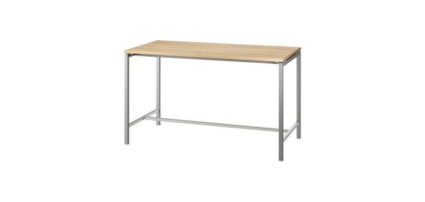 Table haute Boxy H 107 x L 180 x 80 cm chêne piétement métal