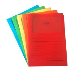 L-Hüllen Papier mit Fenster Elco Ordo A4, sortierte Farben - Packung mit 10