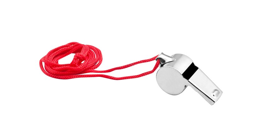 Sifflet en métal avec cordon Wonday