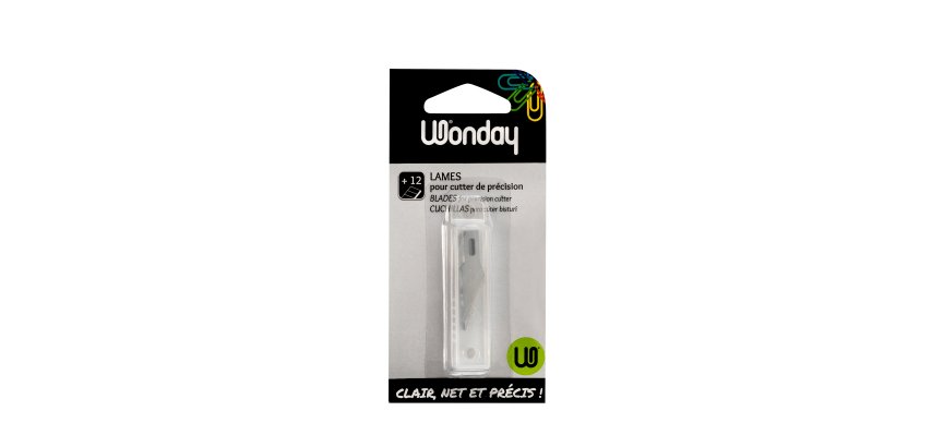 Lame pour cutter de précision Wonday 9 mm - Etui de 12