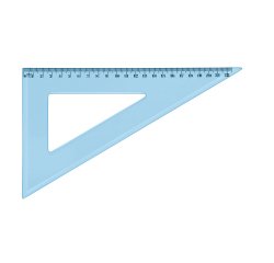 Onbreekbare meetdriehoek 60 graden 210 mm blauw