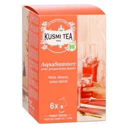 Infusion AquaSummer Bio Kusmi Tea - Boîte de 6 grands sachets pour carafe