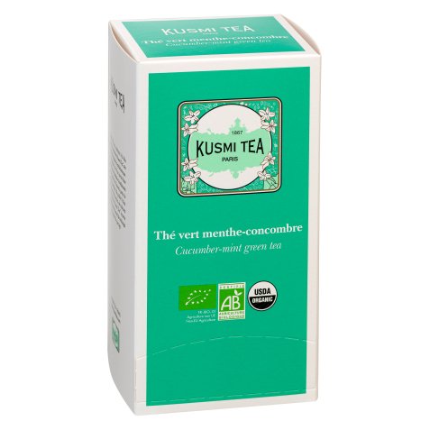 Thé vert menthe-concombre Bio Kusmi Tea - Boîte de 25 sachets