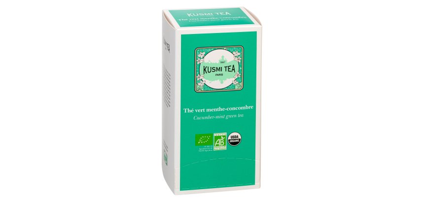 Thé vert menthe-concombre Bio Kusmi Tea - Boîte de 25 sachets