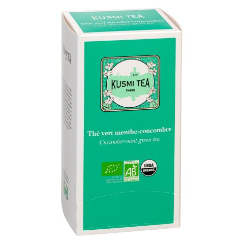 Kusmi Tea Té Verde Orgánico de Menta-Pepino - Caja de 25 bolsas