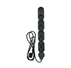 Regleta de 8 tomas con interruptor, cable de 1,5 m Watt&Co