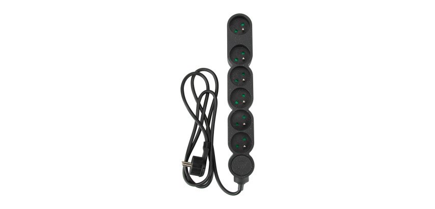 Steckdosenleiste mit 6 Steckdosen und Schalter - Kabel 1,5 m - Zenitech