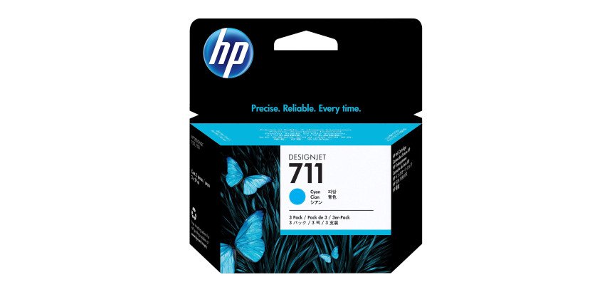 HP 711 Pack 3 cartouches couleurs séparées pour imprimante jet d'encre