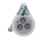 Mini enrouleur 3 Prises, câble 7 m Watt&Co