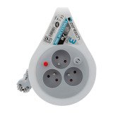 Mini enrouleur 3 Prises - câble 7 m - Zenitech