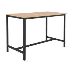 High table Swap L 160 x H 110 x D 80 cm top in light oak and anthracite colored metallic legs