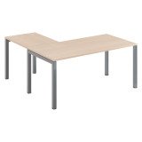 Bureau d'angle L 160 x P 160 cm chêne clair piètement métal - Team line