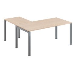 Bureau d'angle L 160 x P 160 cm chêne clair piètement métal - Team line