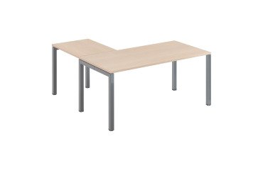 Bureau d'angle Arko L 160 x P 160 cm Chêne clair piètement métal