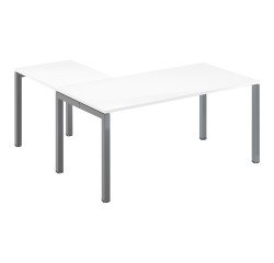 Corner desk Arko L 160 x W 160 cm white metal base