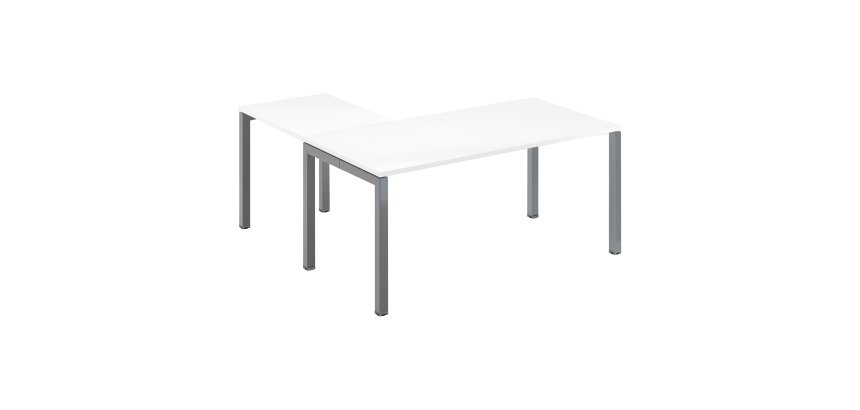 Arko 160 x 160 cm integrated corner desk with metal legs