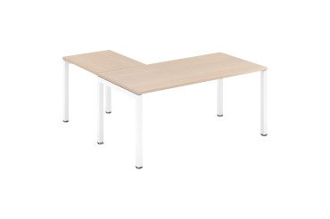 Hoekbureau Arko L 160 x D 160 cm lichte eik metalen onderstel