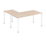 Bureau d'angle L 160 x P 160 cm chêne clair piètement métal - Team line