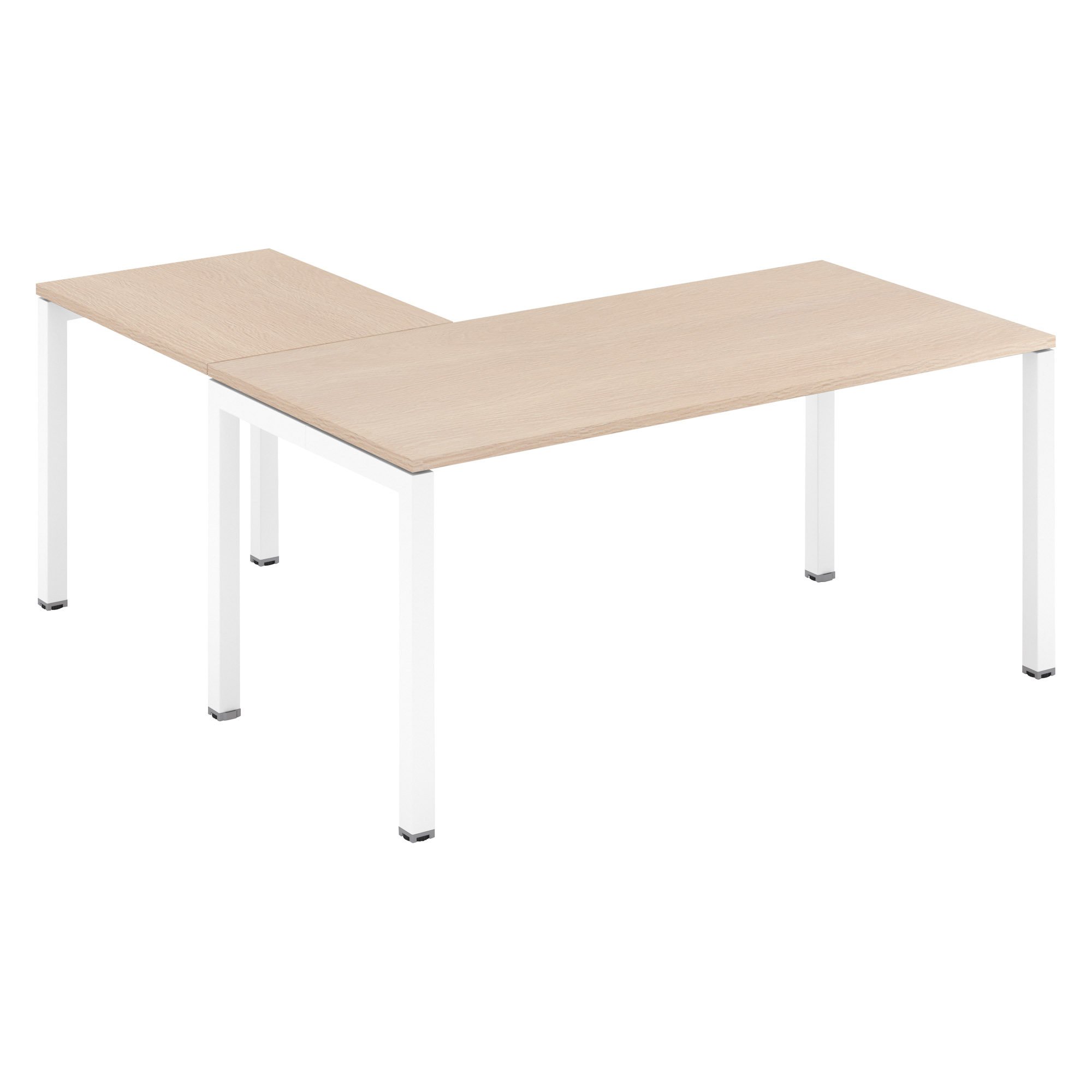 Bureau d'angle L 160 x P 160 cm chêne clair piètement métal - Team line