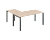 Eckschreibtisch Arko B 160 x T 160 cm helle Eiche Metallgestell