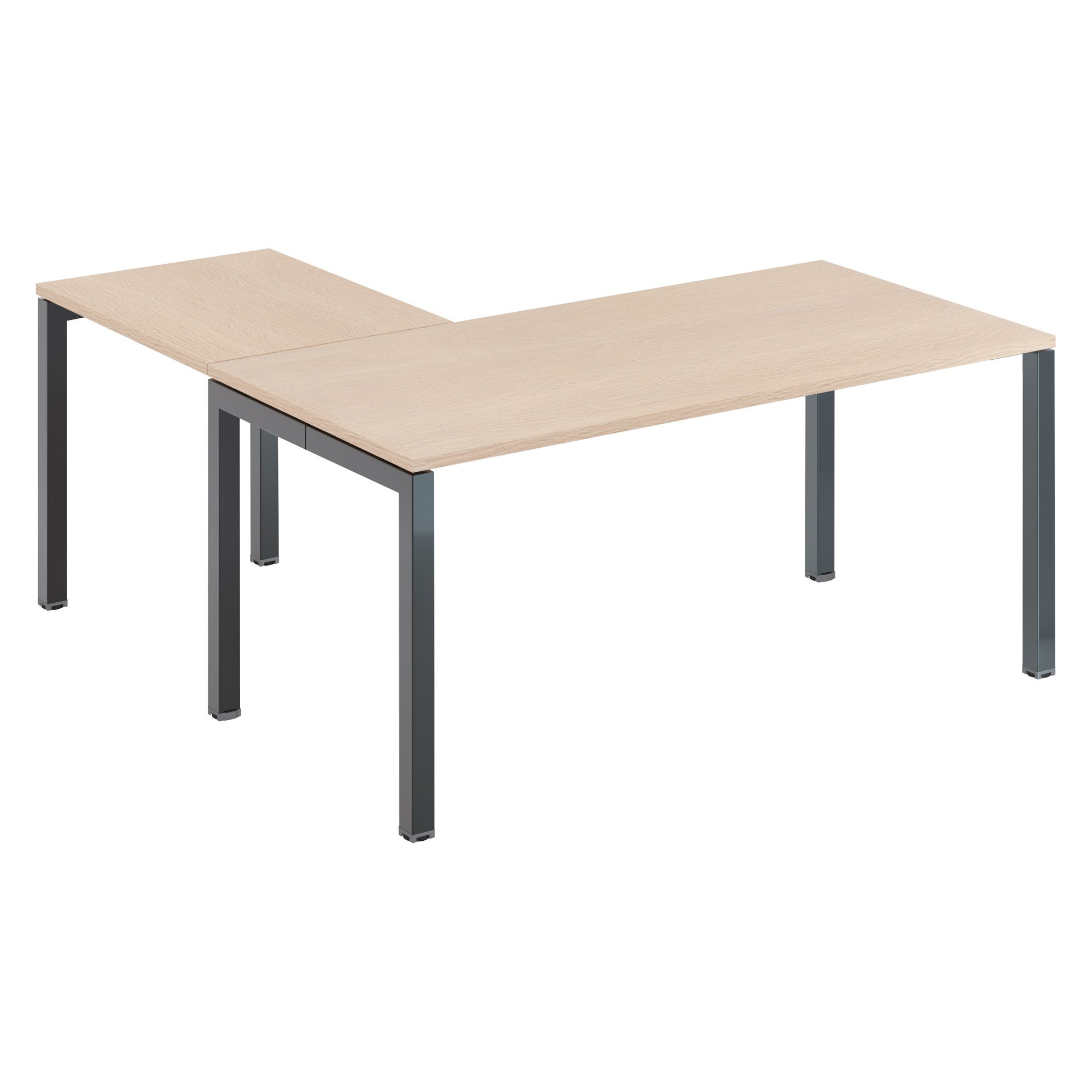 Hoekbureau Arko L 160 x D 160 cm lichte eik metalen onderstel