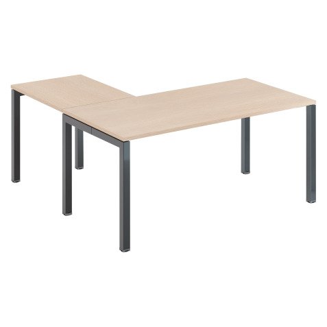 Hoekbureau Arko L 160 x D 160 cm lichte eik metalen onderstel