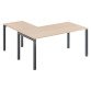 Bureau d'angle Arko L 160 x P 160 cm Chêne clair piètement métal