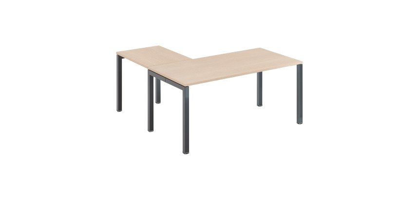 Hoekbureau Arko L 160 x D 160 cm lichte eik metalen onderstel