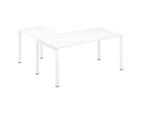Eckbüro Arko L 160 x T 160 cm weiß mit Metallfuß
