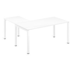 Corner desk Arko L 160 x W 160 cm white metal base