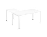 Corner desk Arko L 160 x W 160 cm white metal base