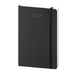 Agenda con elastico 2026 9x14 cm settimanale nera 150 pagine copertina flessibile