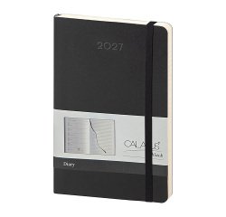Agenda con elastico 2026 9x14 cm settimanale nera 150 pagine copertina flessibile