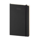 Agenda con elastico 2026 13x21 cm settimanale nera 150 pagine copertina flessibile
