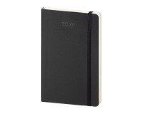 Agenda con elastico 2026 13x21 cm settimanale nera 150 pagine copertina flessibile