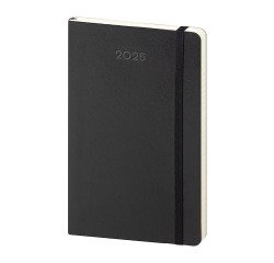 Agenda con elastico 2026 13x21 cm settimanale nera 150 pagine copertina flessibile