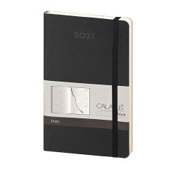 Agenda con elastico 2027 13x21 cm settimanale nera 150 pagine copertina flessibile