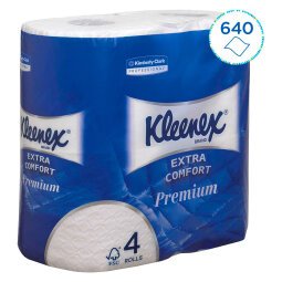 Toiletpapier Kleenex Extra Comfort 4 lagen 160 vellen per rol - pak van 4 rollen