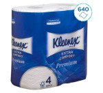 Kleenex papier toilette Extra Comfort, 4 plis, 160 feuilles par rouleau, paquet de 4 rouleaux