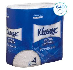 Papier toilette quadruple épaisseur Kleenex Extra Comfort Premium - 4 rouleaux de 160 feuilles
