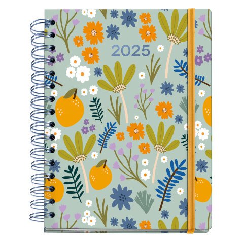 Agenda dia página 164x218 mm Kraft Printed Picnic Lemon Miquelrius - 6 idiomas