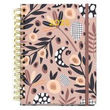 Agenda semana vista 160x218 mm Kraft Printed Picnic Rust Miquelrius - 6 idiomas