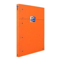 Bloc de bureau Oxford 23 x 29,7 cm agrafé orange - grands carreaux - 80 feuilles perforées