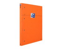 Bloc de bureau Oxford 23 x 29,7 cm agrafé orange - grands carreaux - 80 feuilles perforées