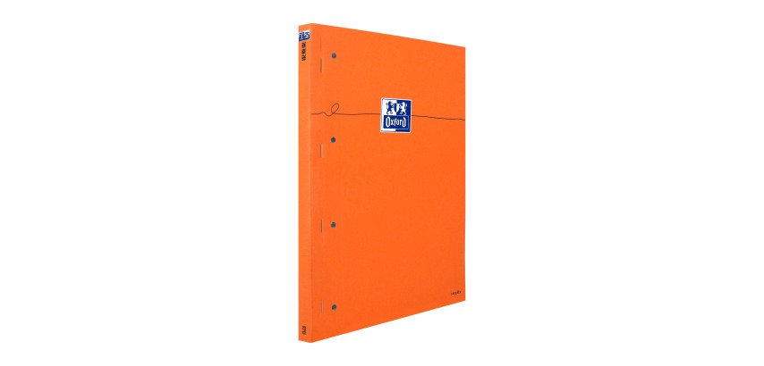 Office notebook Oxford 23 x 29.7 cm stapled orange - wide ruled - 80 perforated sheets