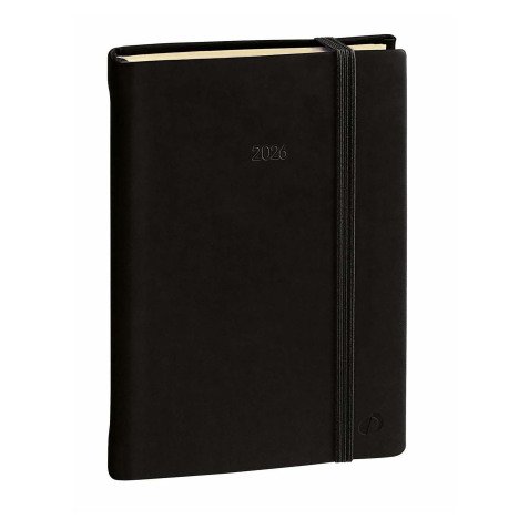 Daily 21 Agenda giornaliera Prestige ML Silk 2025 Nero con elastico 12 mesi 15 x 21 cm