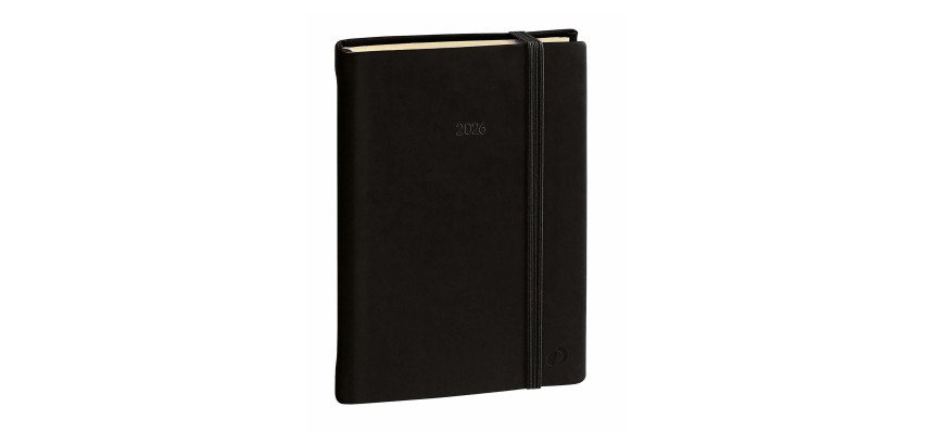Daily 21 Agenda giornaliera Prestige ML Silk 2025 Nero con elastico 12 mesi 15 x 21 cm