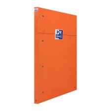 Bloc de bureau Oxford 23 x 29,7 cm orange agrafé - 5 x 5 mm - 80 feuilles perforées