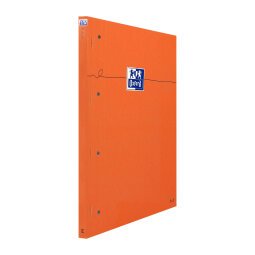 Bloc de bureau Oxford 23 x 29,7 cm orange agrafé - 5 x 5 mm - 80 feuilles perforées