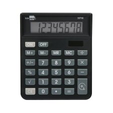 Calculadora Liderpapel sobremesa XF16 8 digitos solar y pilas color negro 127x105x24 mm